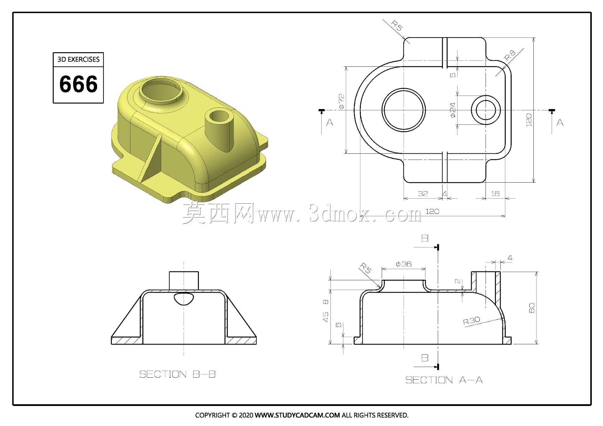 Studycadcam��άCAD��ϰ666/CATICS 3D01-03/Autodesk Inventor Pro