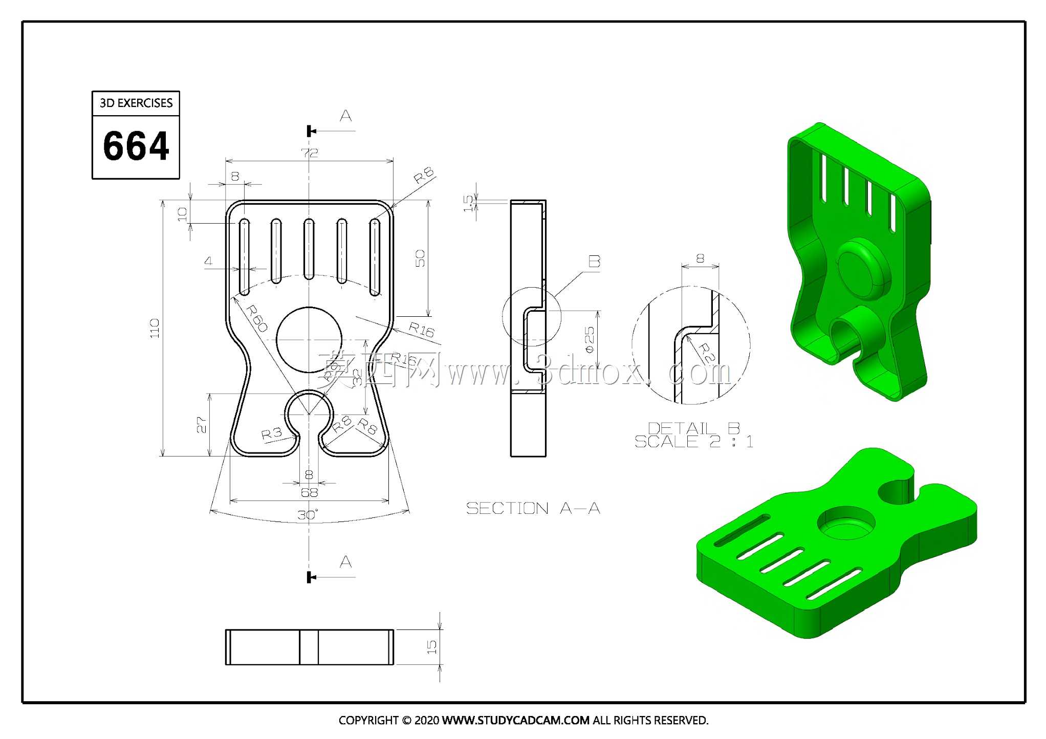 Studycadcam三维CAD练习664/CATICS 3D01-01/Autodesk Inventor Pro