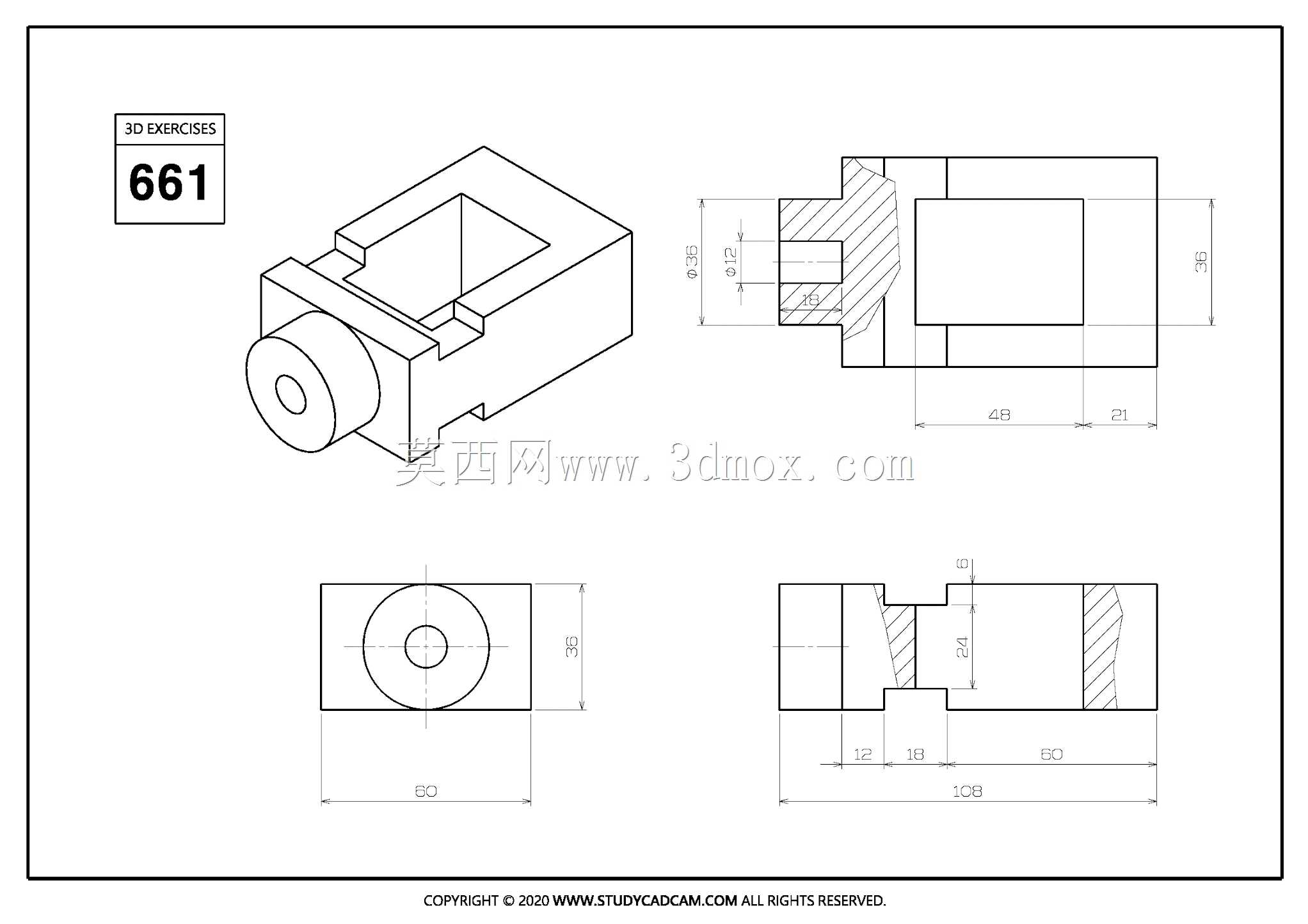 Studycadcam三维CAD练习661/Autodesk Inventor Pro