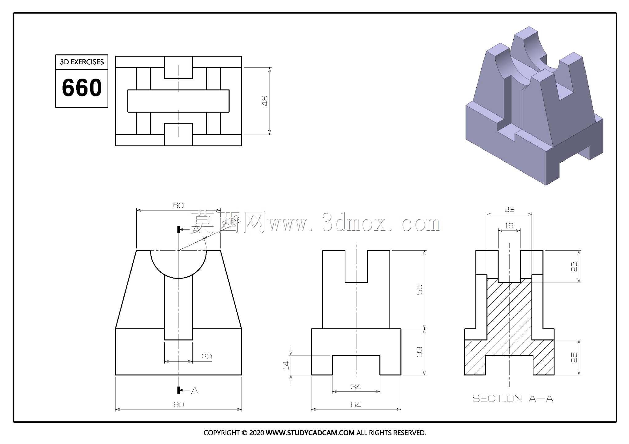Studycadcam三维CAD练习660/Autodesk Inventor Pro