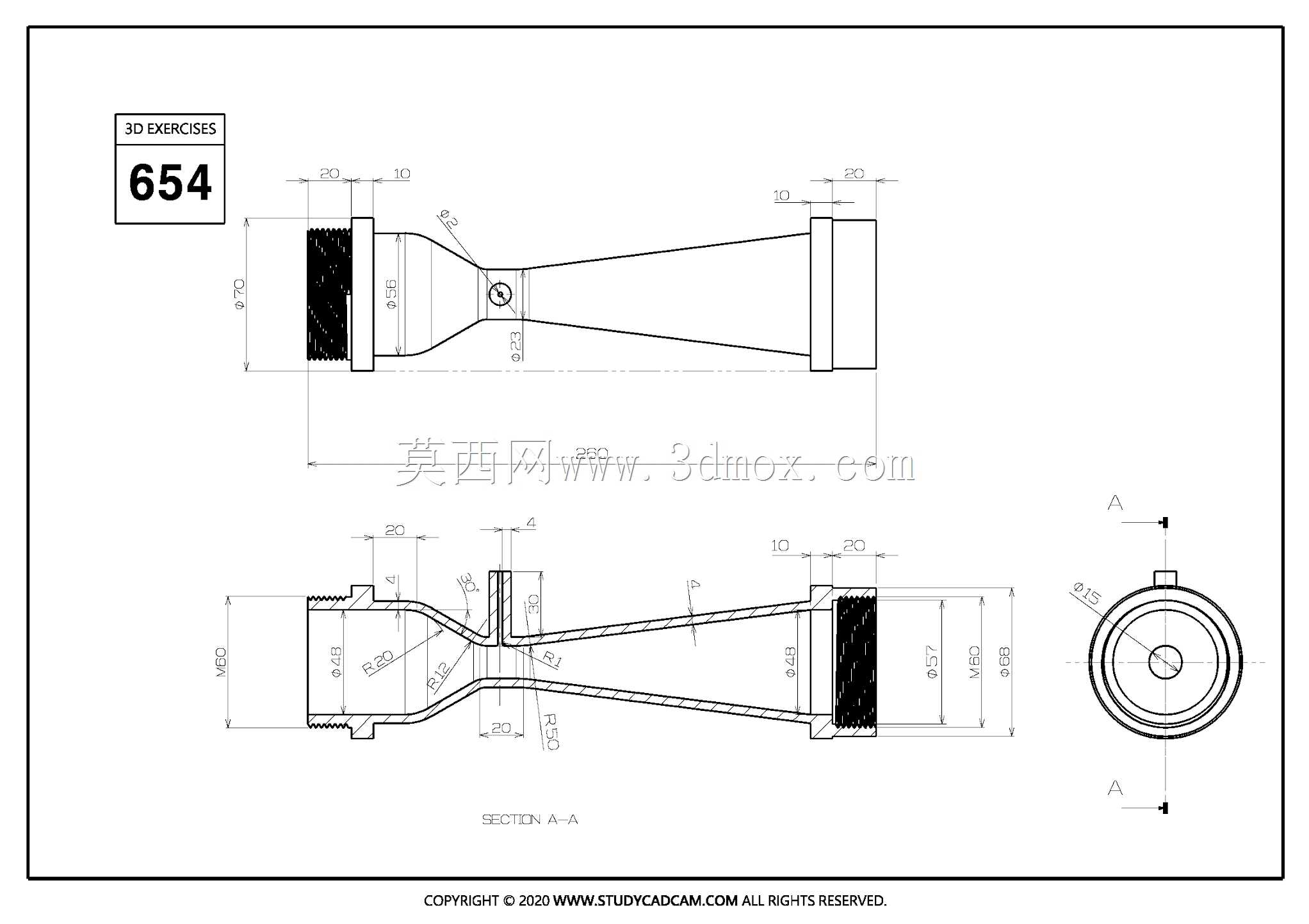 Studycadcam三维CAD练习654/Autodesk Inventor Pro