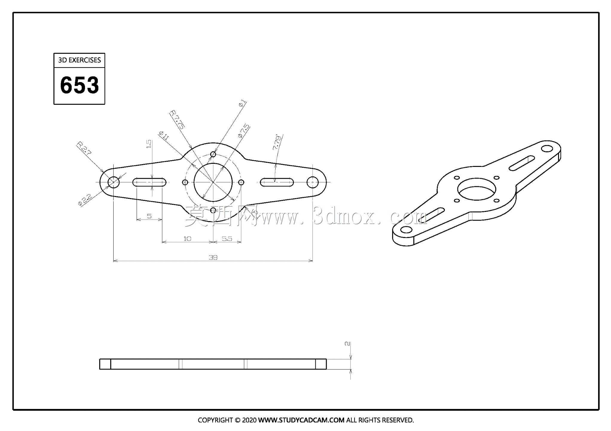 Studycadcam三维CAD练习653/Autodesk Inventor Pro
