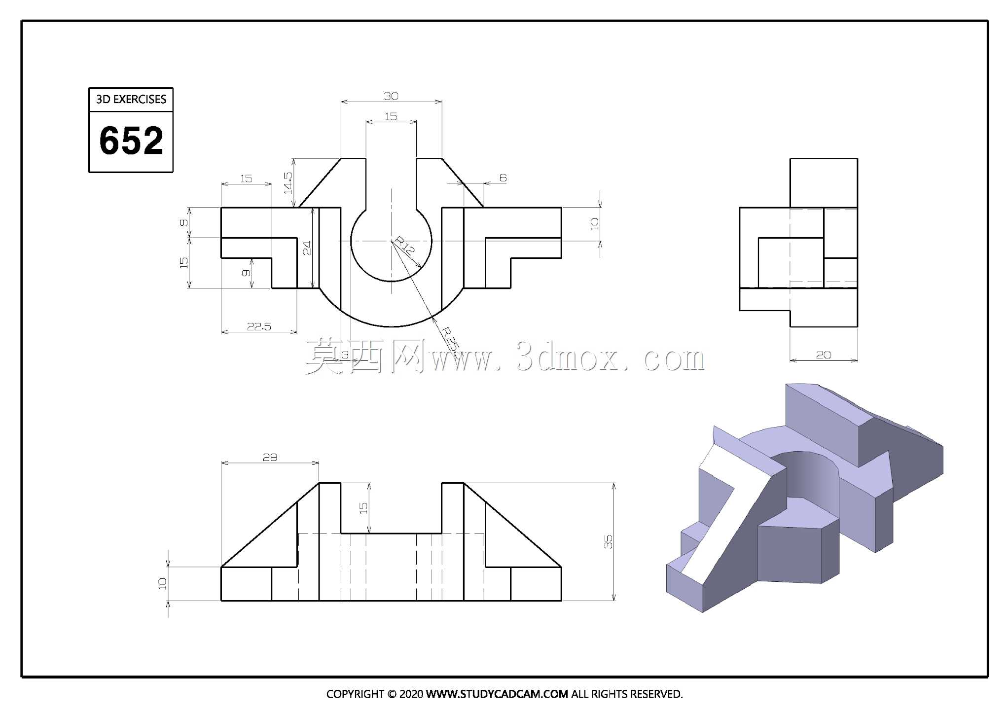 Studycadcam三维CAD练习652/Autodesk Inventor Pro