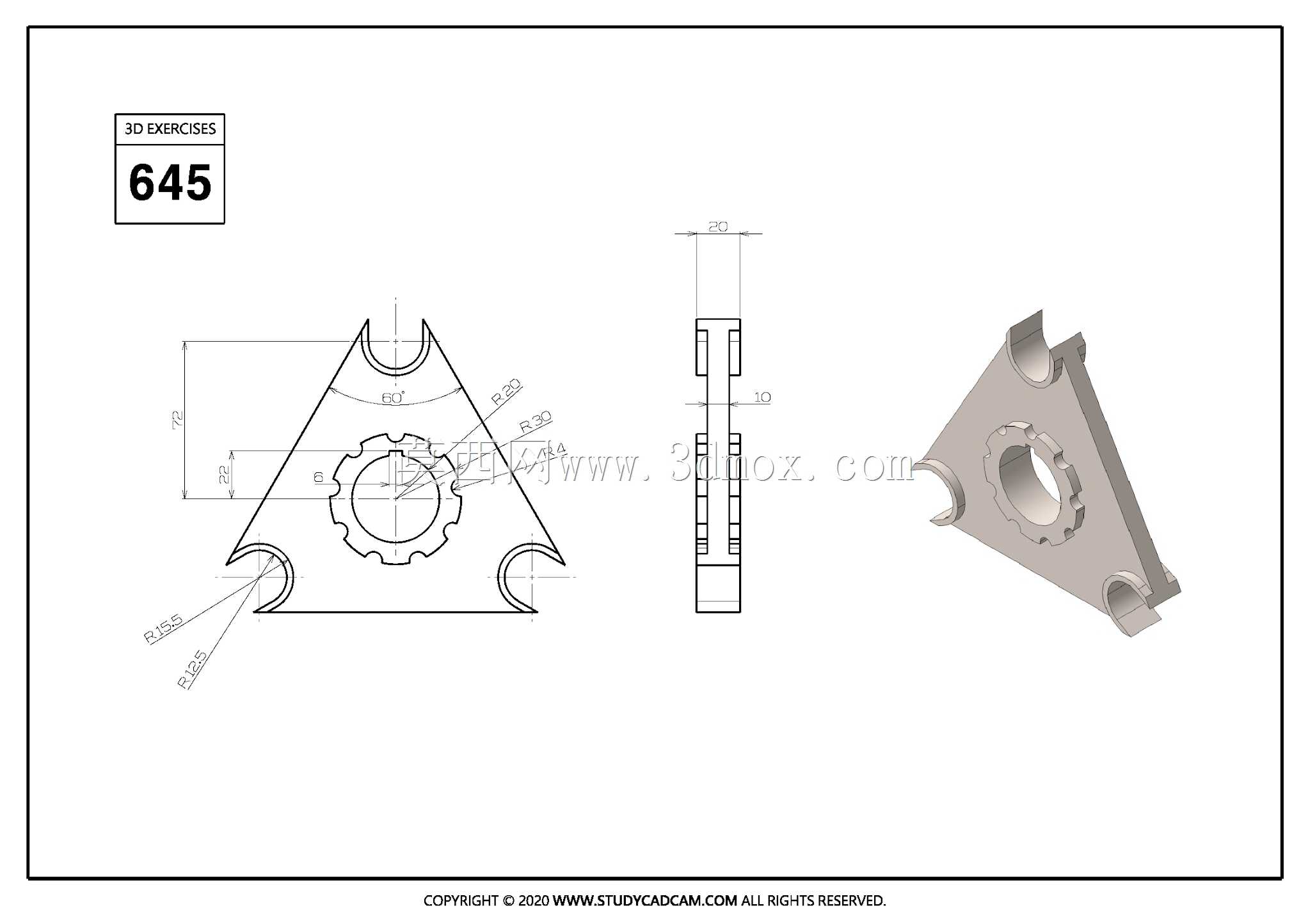 Studycadcam三维CAD练习645/Autodesk Inventor Pro