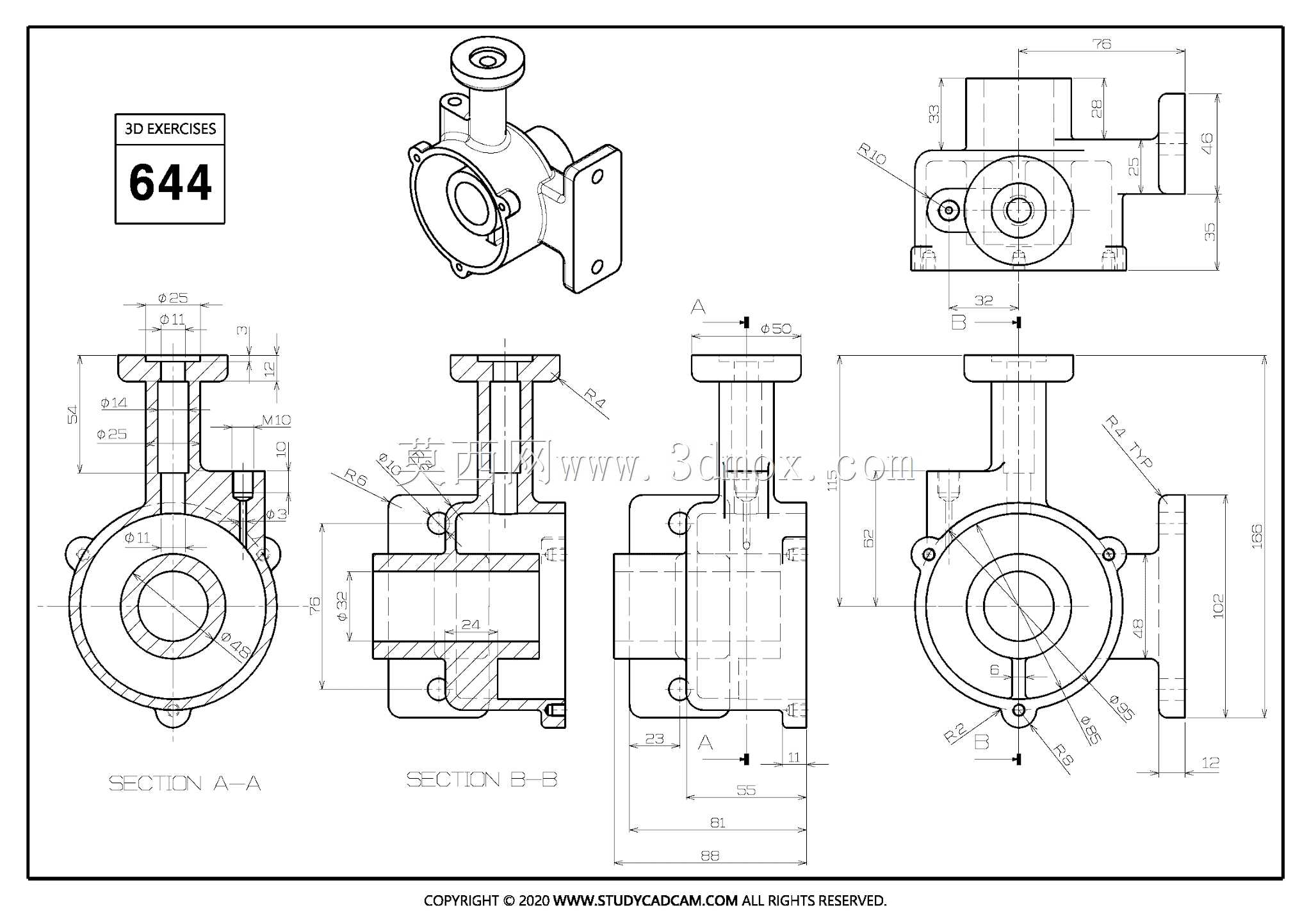 Studycadcam三维CAD练习644/Autodesk Inventor Pro