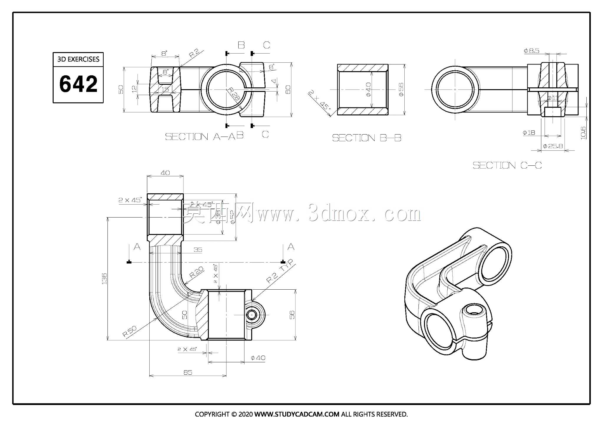 Studycadcam三维CAD练习642/Autodesk Inventor Pro