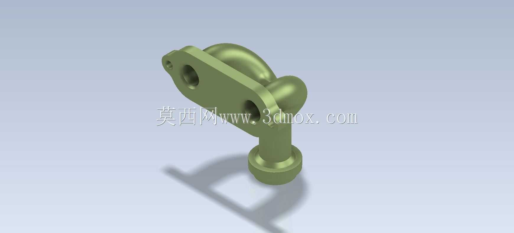 Studycadcam三维CAD练习639/带法兰的双歧管/Colector Doble con Brida/Autodesk Inventor Pro