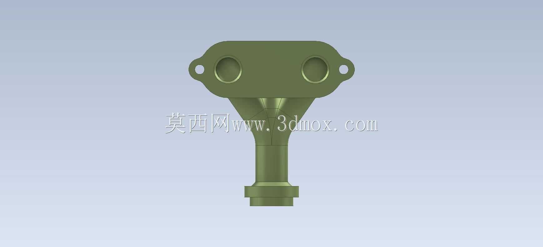 Studycadcam三维CAD练习639/带法兰的双歧管/Colector Doble con Brida/Autodesk Inventor Pro