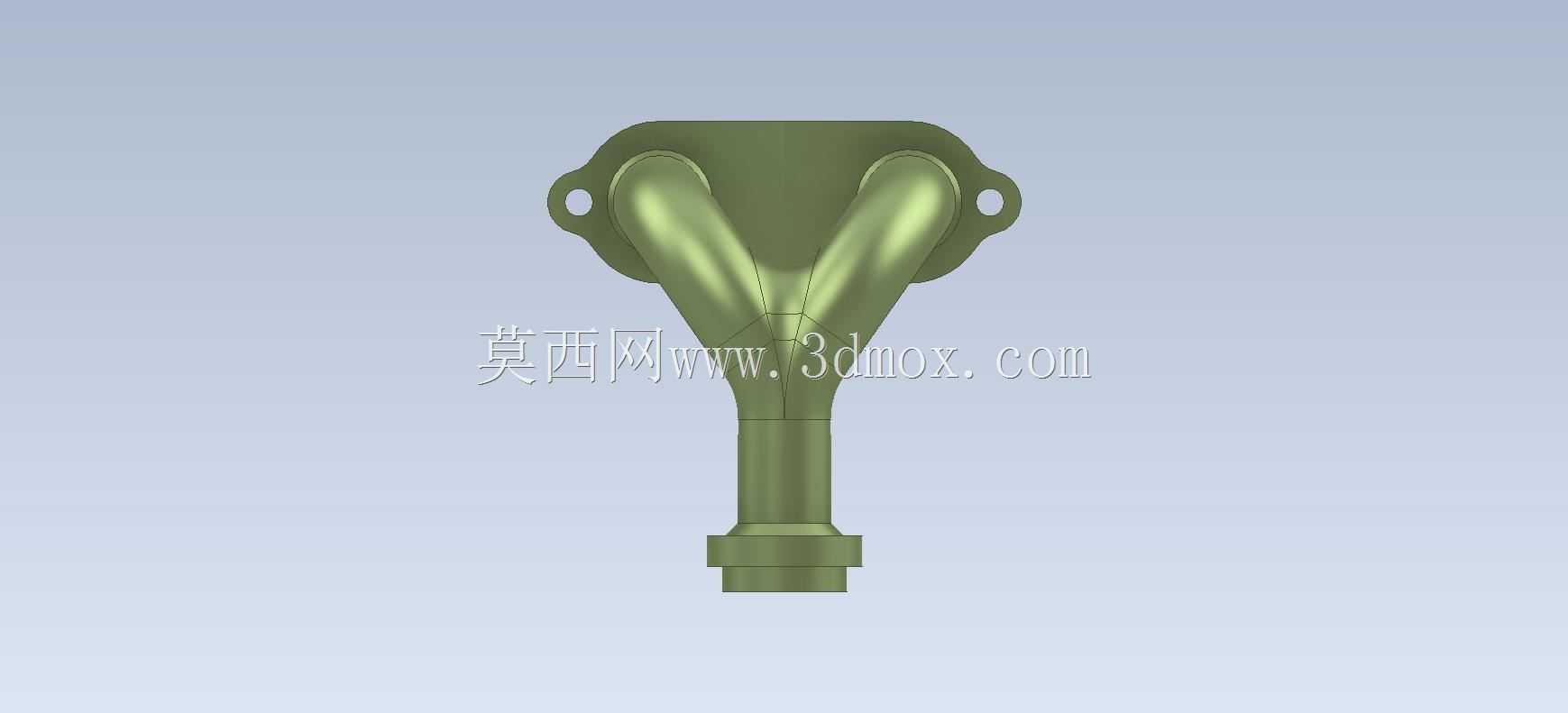 Studycadcam三维CAD练习639/带法兰的双歧管/Colector Doble con Brida/Autodesk Inventor Pro