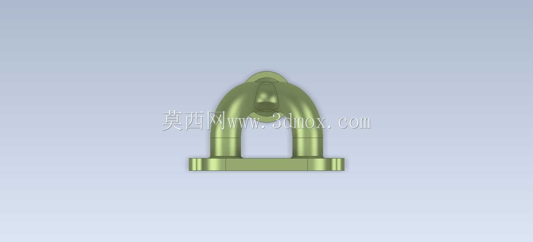 Studycadcam三维CAD练习639/带法兰的双歧管/Colector Doble con Brida/Autodesk Inventor Pro