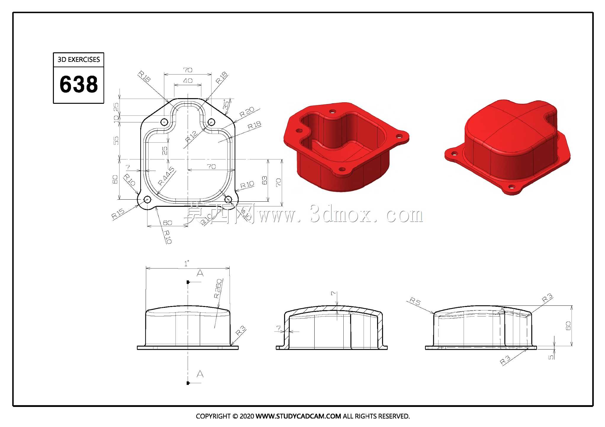 Studycadcam三维CAD练习638/Autodesk Inventor Pro