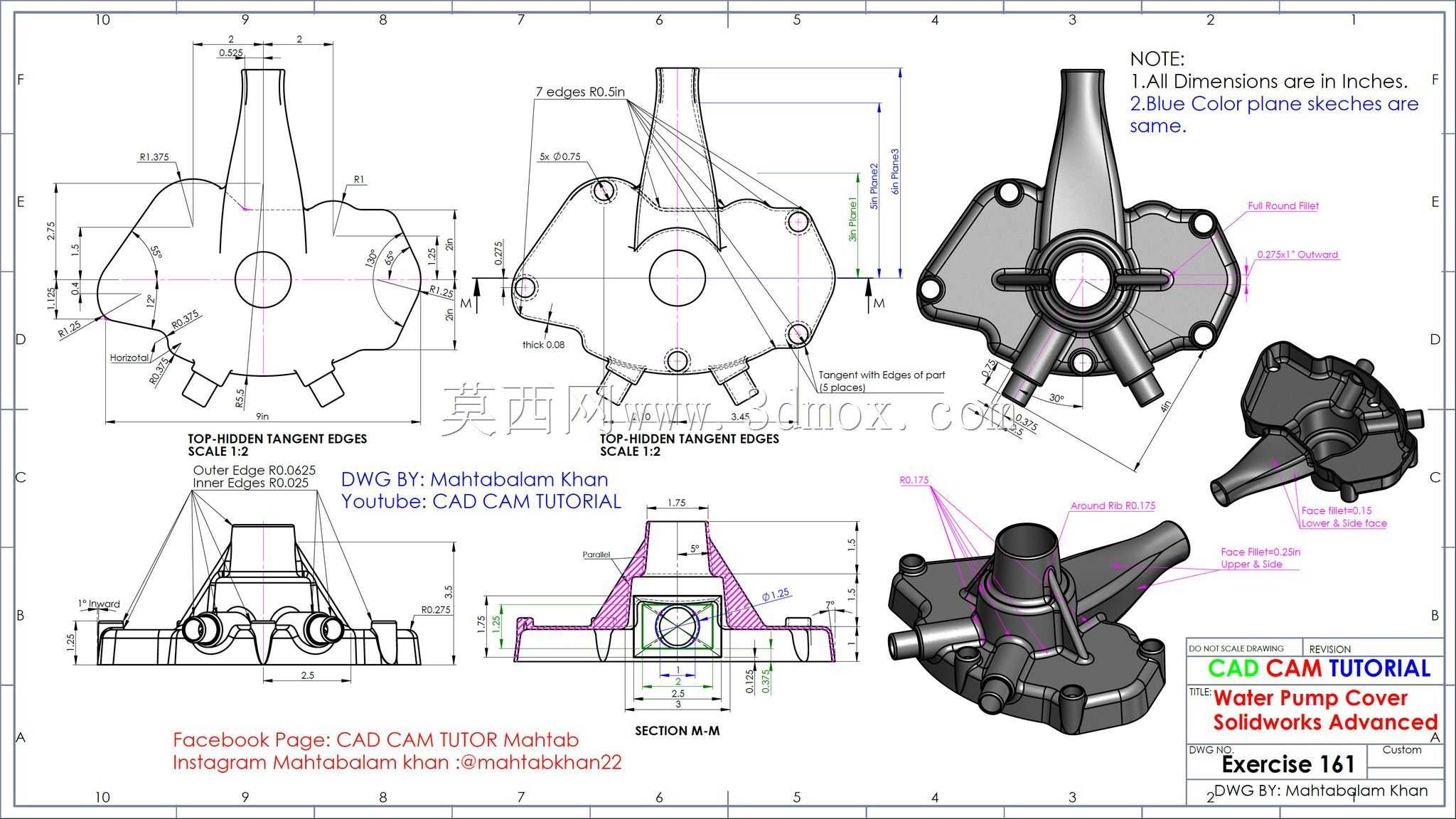 ��άCAD������ϰ/ˮ�����/Carcasa de Bomba de Agua/Autodesk Inventor Pro