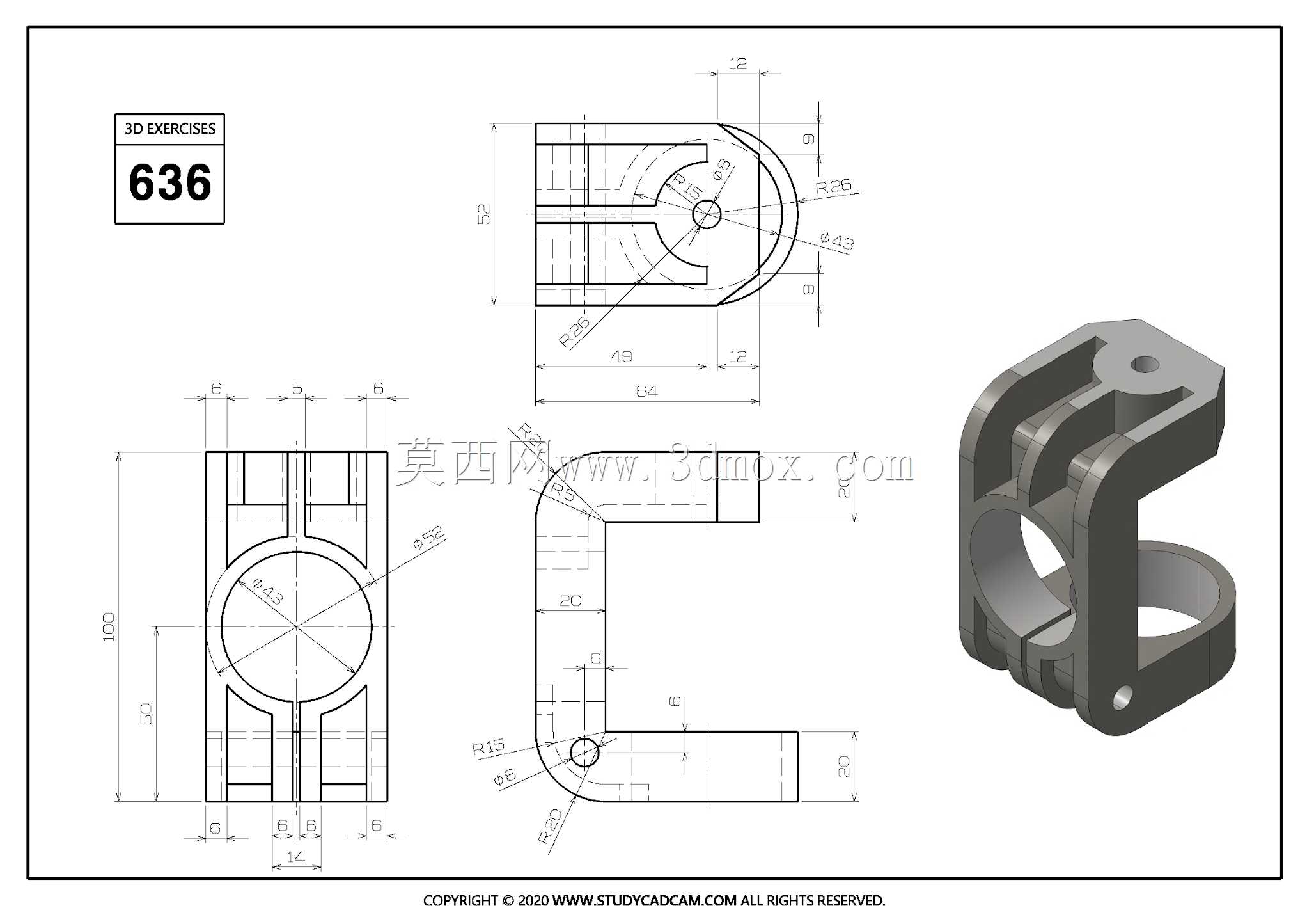 Studycadcam��άCAD��ϰ636/Drill Support/Soporte de Taladro/Autodesk Inventor Pro
