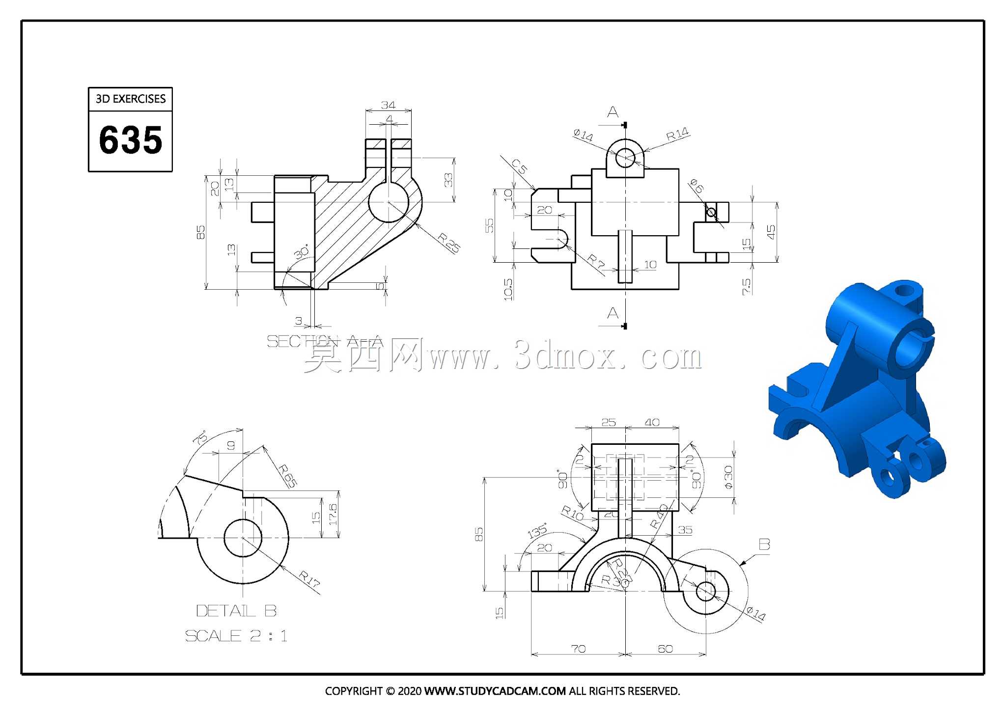 Studycadcam三维CAD练习635/Autodesk Inventor Pro