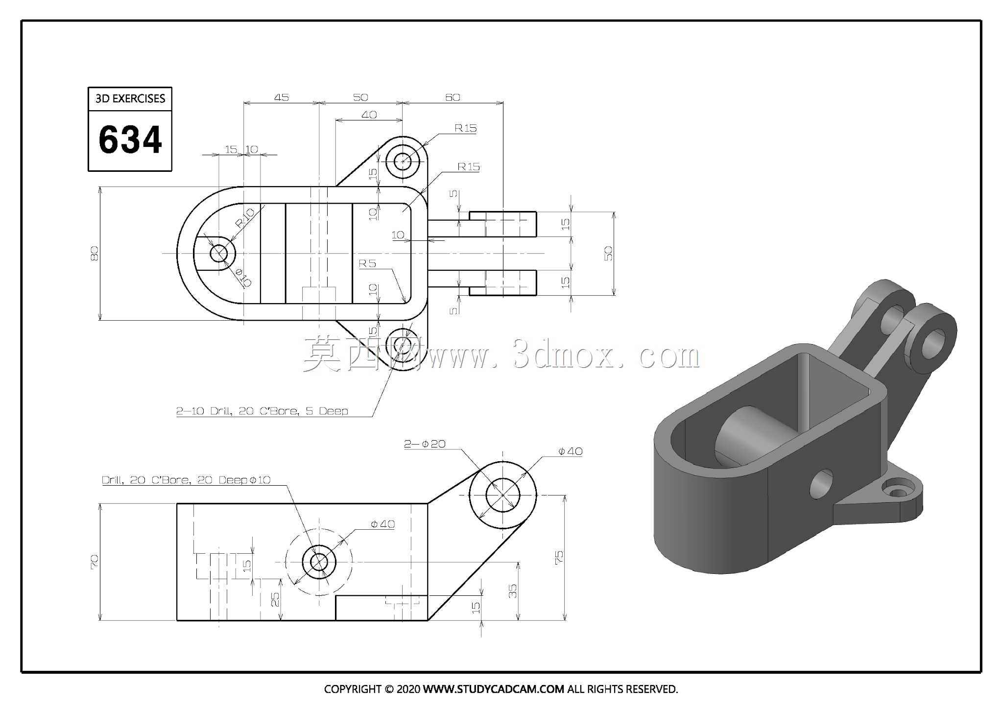 Studycadcam三维CAD练习634/Autodesk Inventor Pro