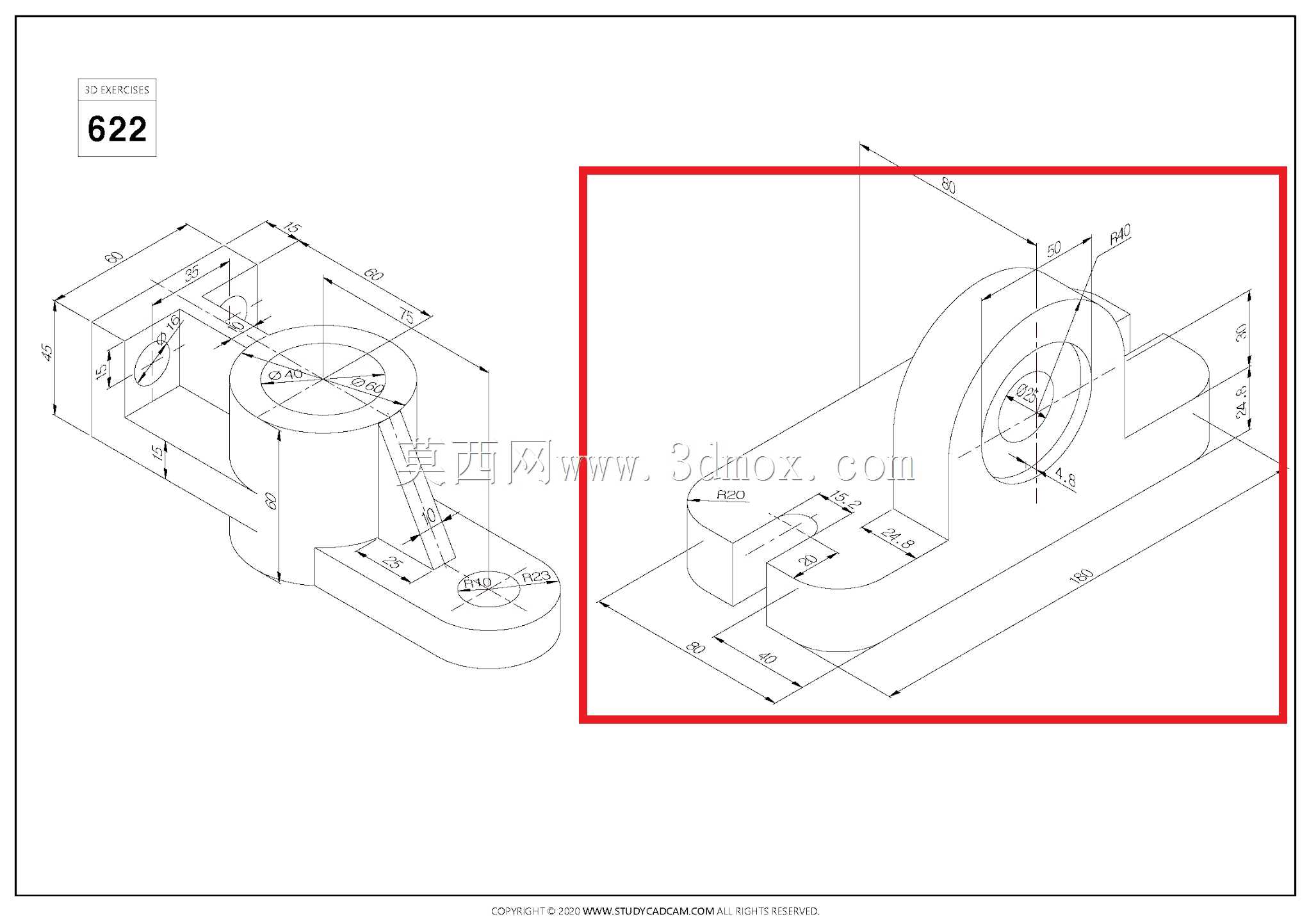 Studycadcam三维CAD练习622/Autodesk Inventor Pro