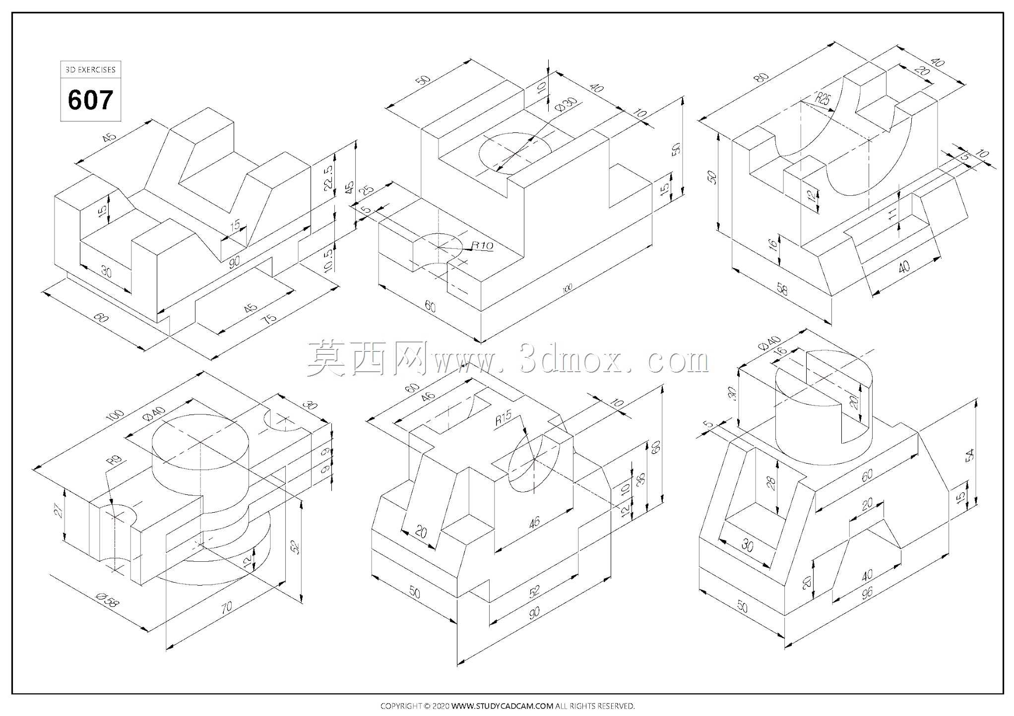 Studycadcam三维CAD练习607 F/Autodesk Inventor Pro
