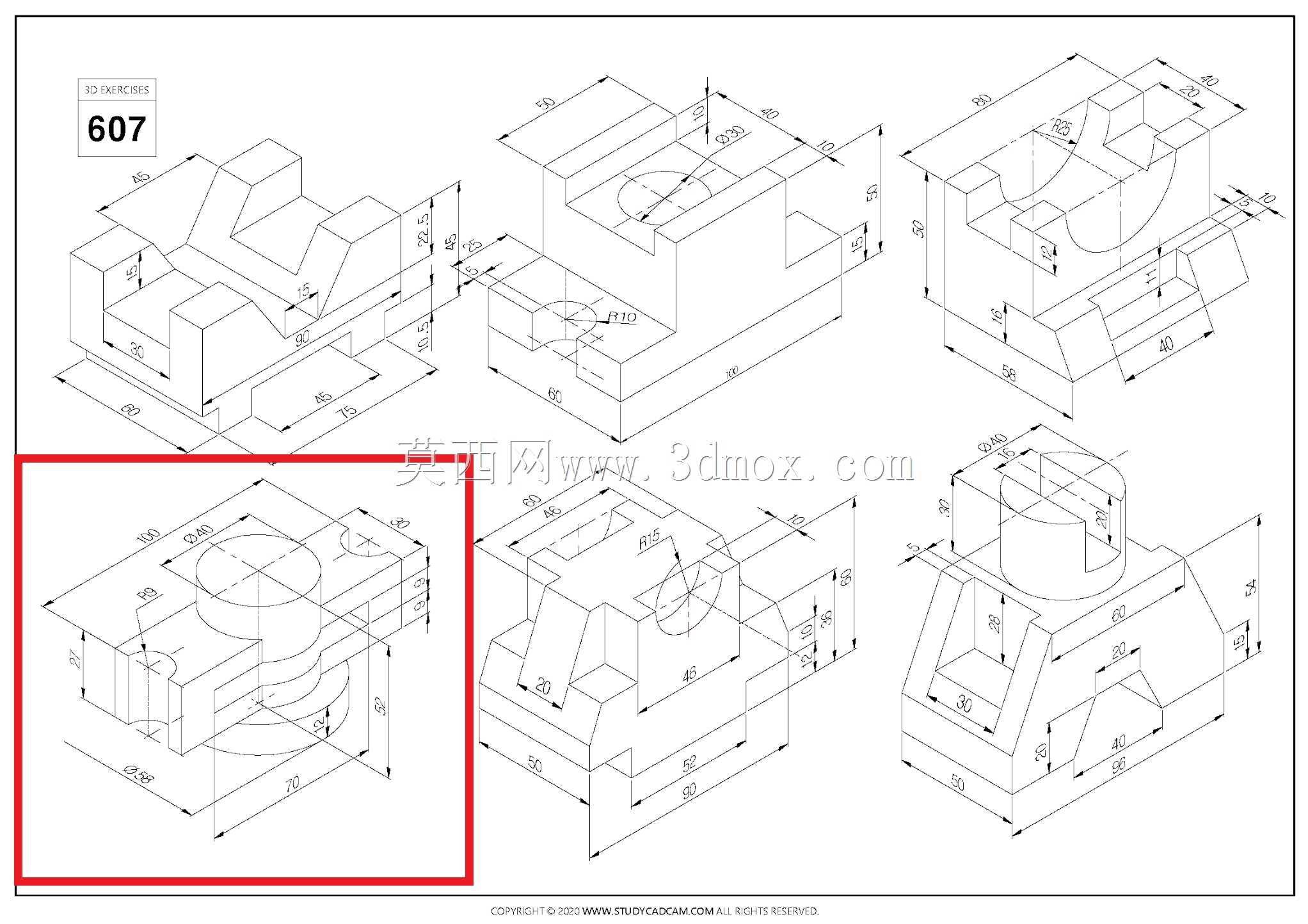 Studycadcam三维CAD练习607 D/Autodesk Inventor Pro
