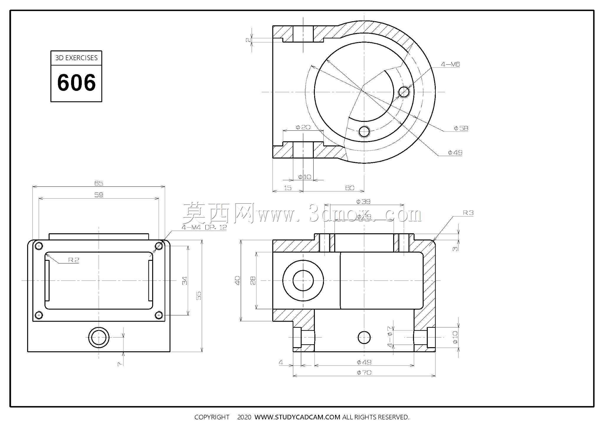 Studycadcam三维CAD练习606/Autodesk Inventor Pro