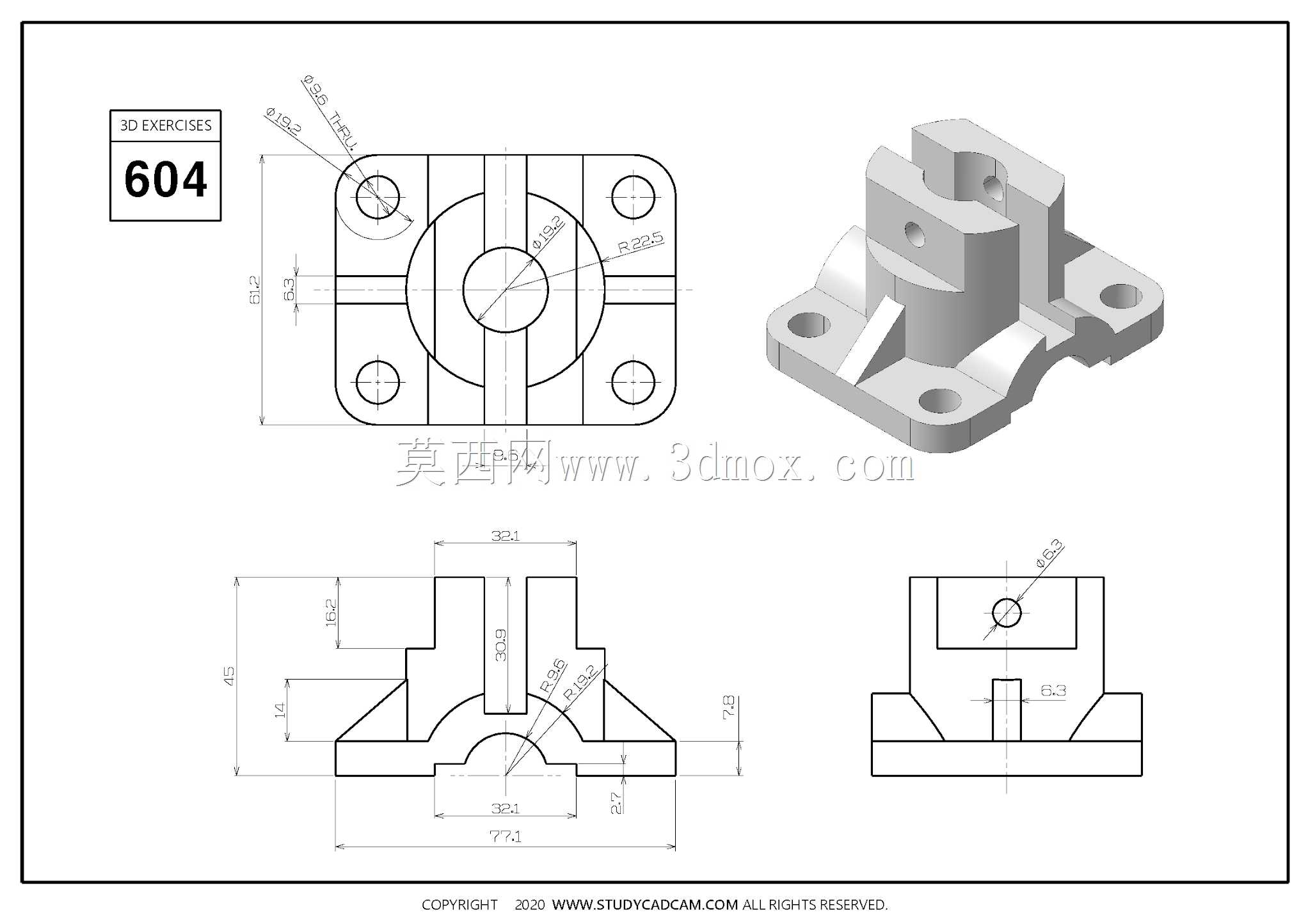 Studycadcam三维CAD练习604/Autodesk Inventor Pro