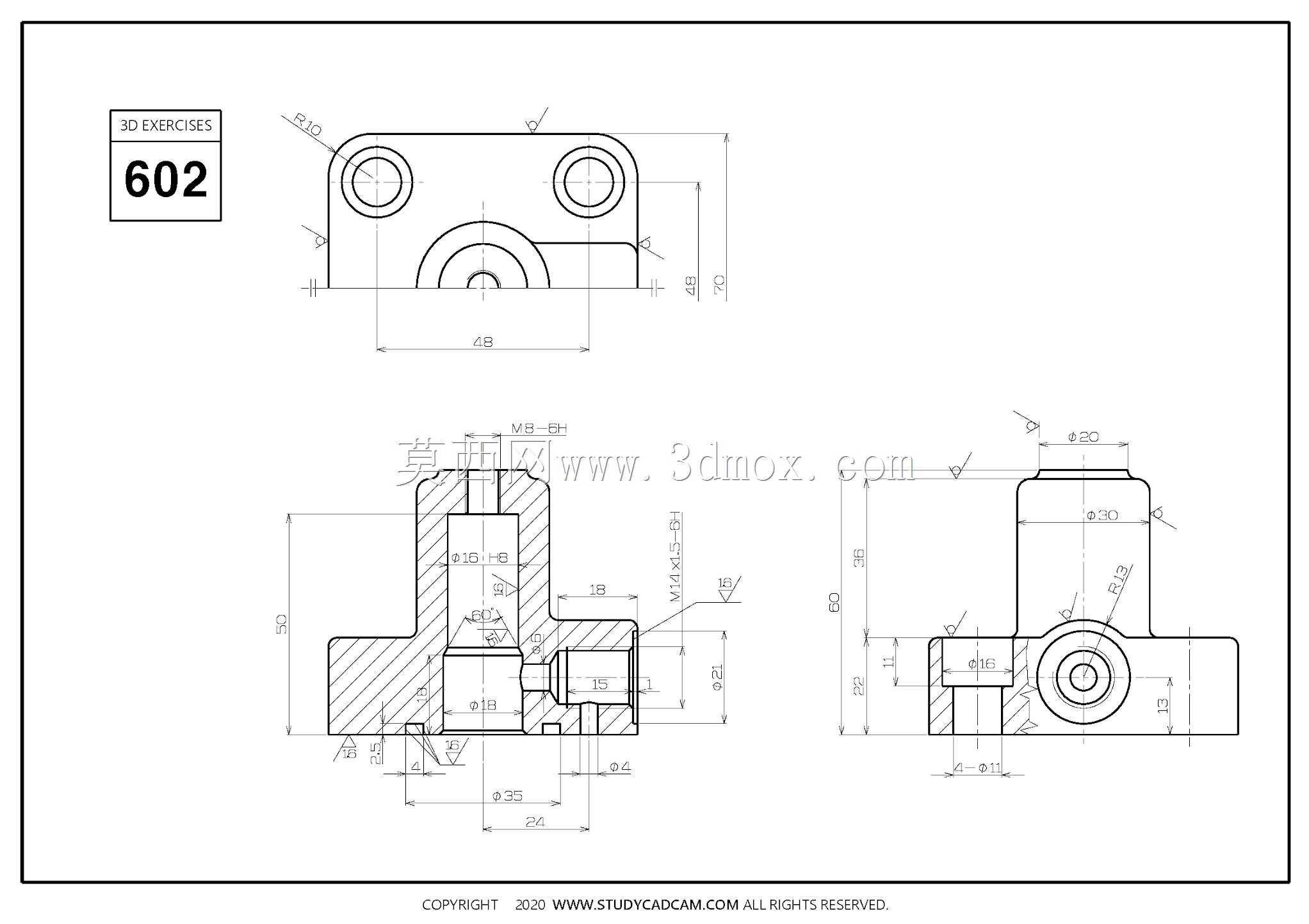 Studycadcam三维CAD练习602/Autodesk Inventor Pro