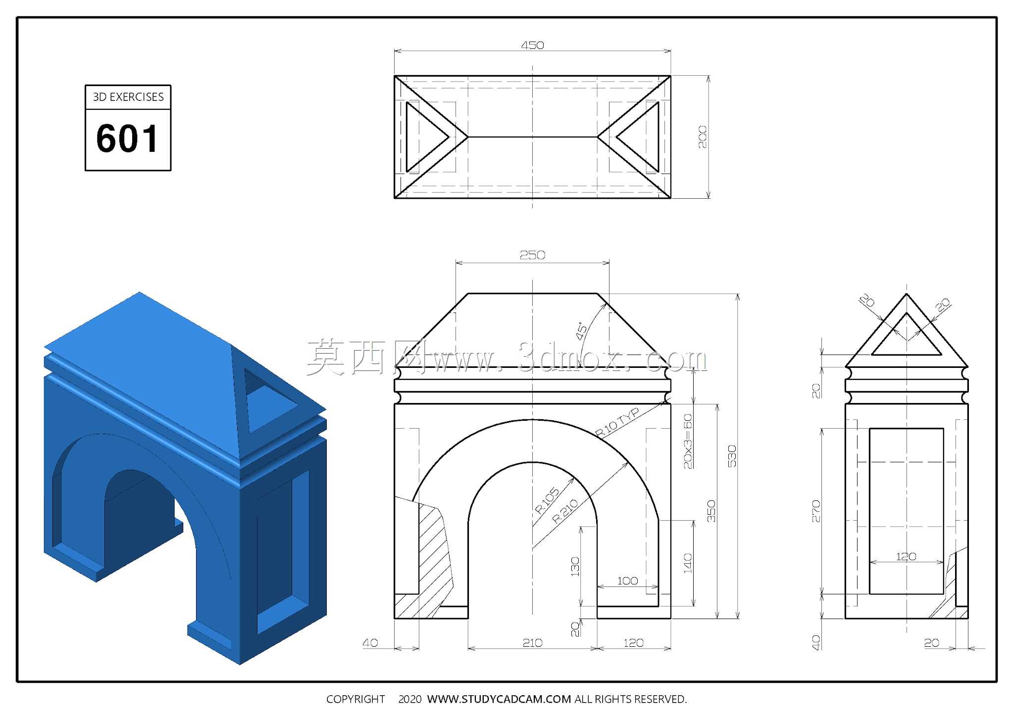 Studycadcam��άCAD��ϰ601/Autodesk Inventor Pro