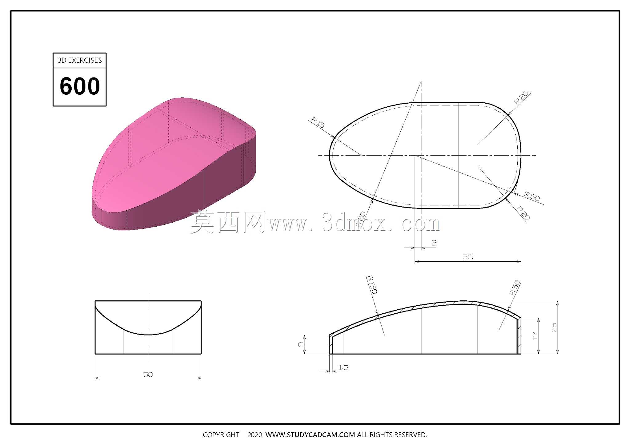 Studycadcam三维CAD练习600/Autodesk Inventor Pro