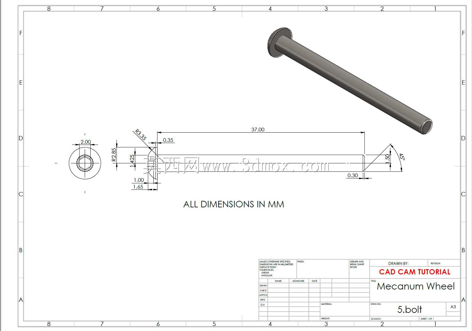 3D CAD������ϰ/Mecanum Wheel/Rueda Mec��nica/Autodesk Inventor Pro