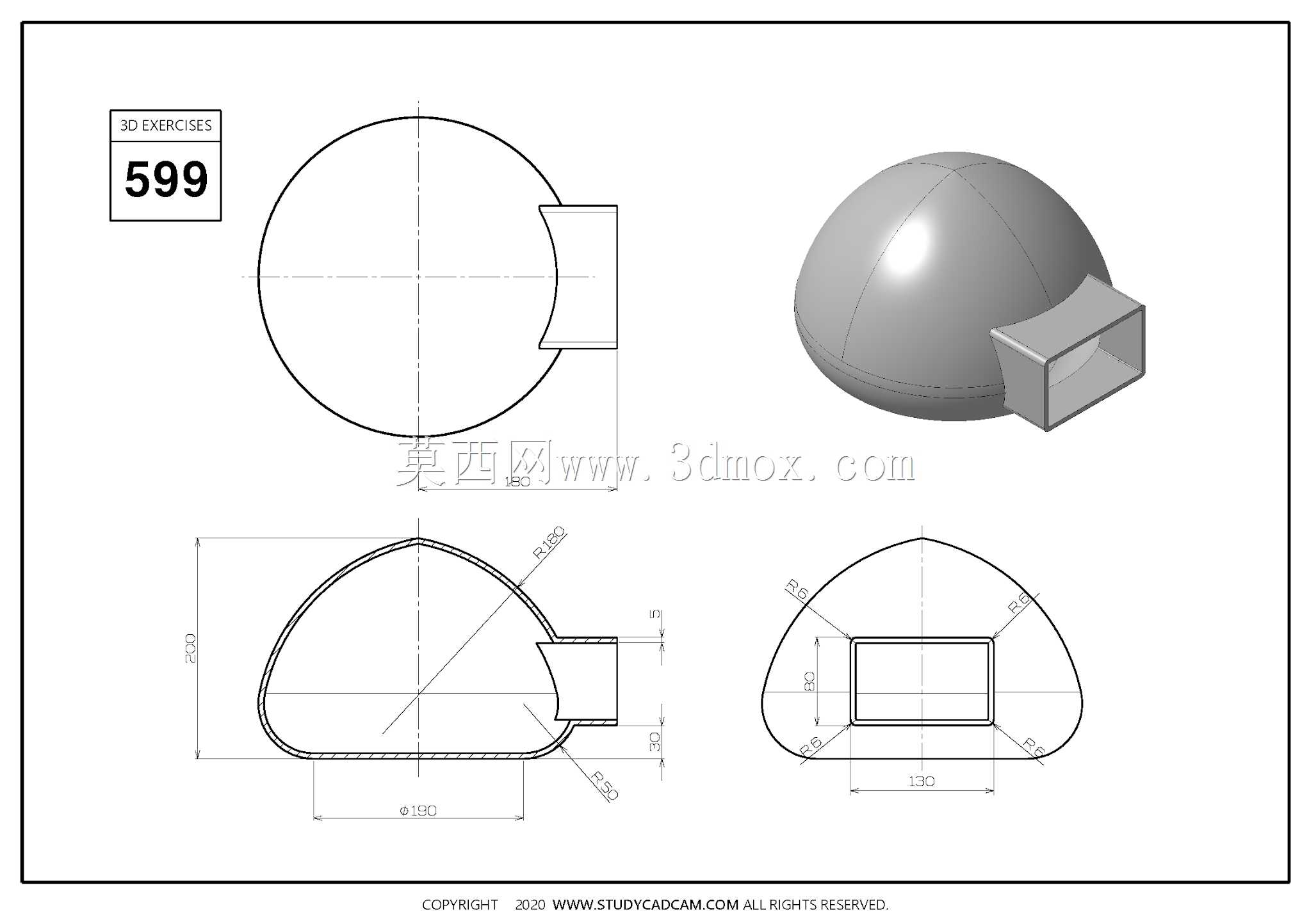 Studycadcam三维CAD练习599/Autodesk Inventor Pro
