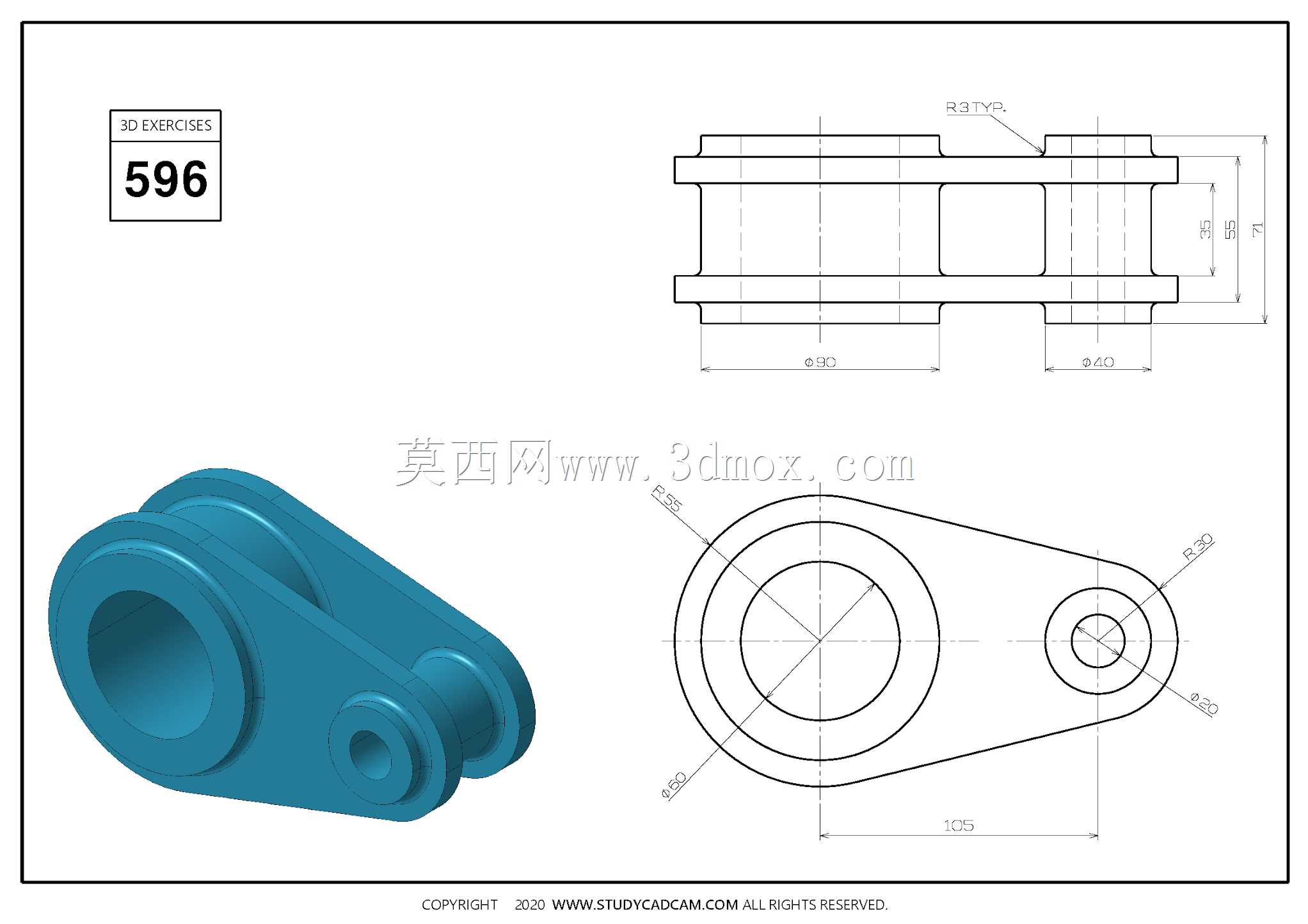 Studycadcam三维CAD练习596/Autodesk Inventor Pro
