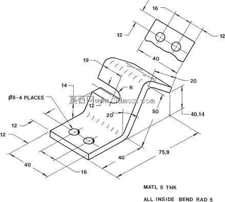 钣金练习45/支架/Practica chapa metálica 45/Autodesk Inventor Pro