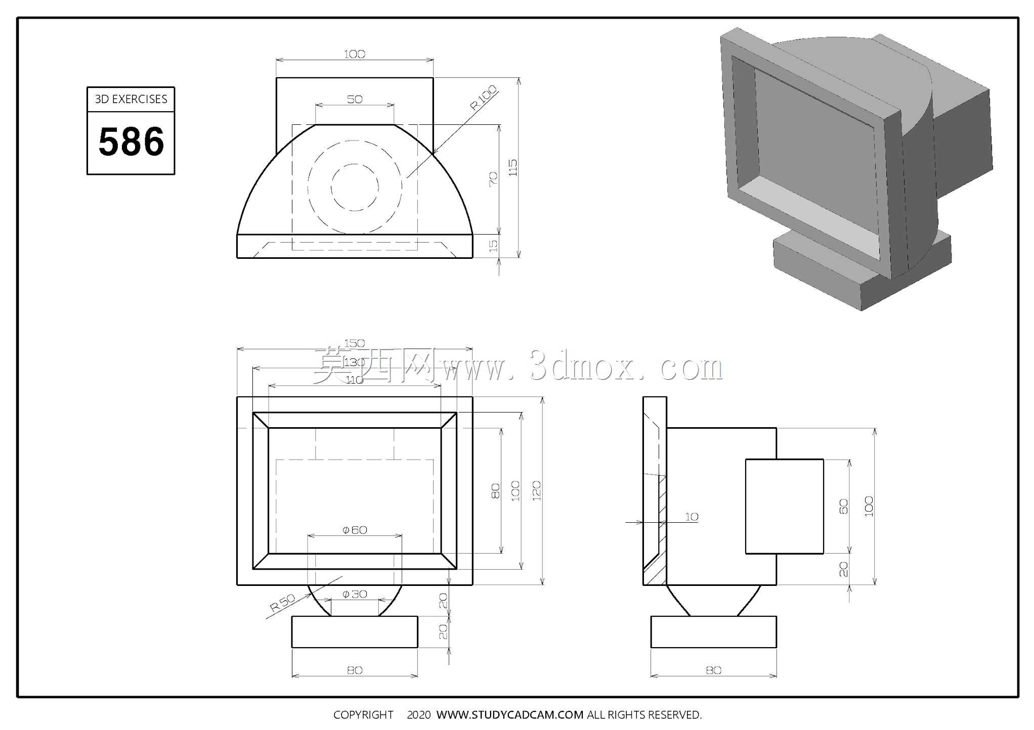Studycadcam三维CAD练习586/Autodesk Inventor Pro
