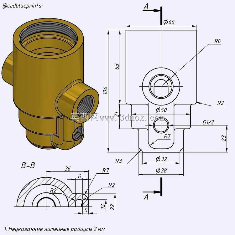 3D CAD基本练习/制动调节器本体/法国Cuerpo Regulador/Autodesk Inventor Pro