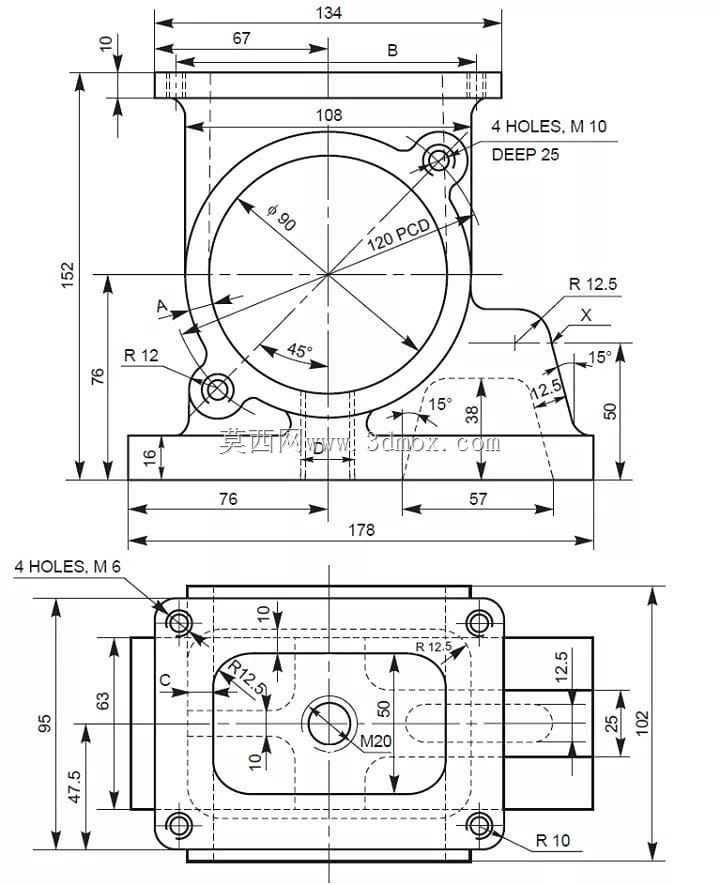 三维CAD基础练习/泵壳/Carcasa de Bomba/Autodesk Inventor Pro