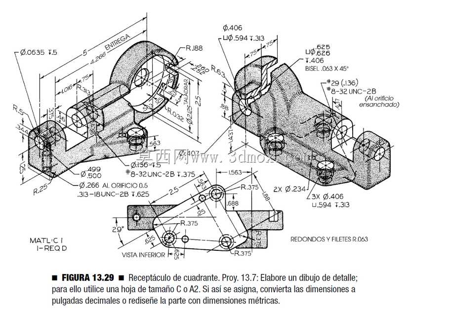 三维CAD基本练习/表盘固定器/Receptáculo de Cuadrante/Autodesk Inventor Pro
