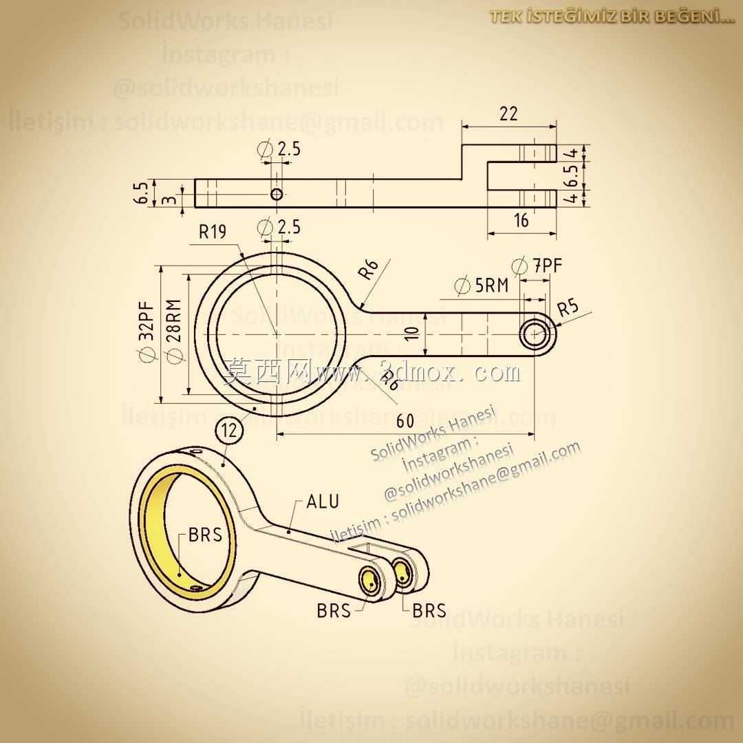 三维CAD基本练习/连杆/Biela/Autodesk Inventor Pro