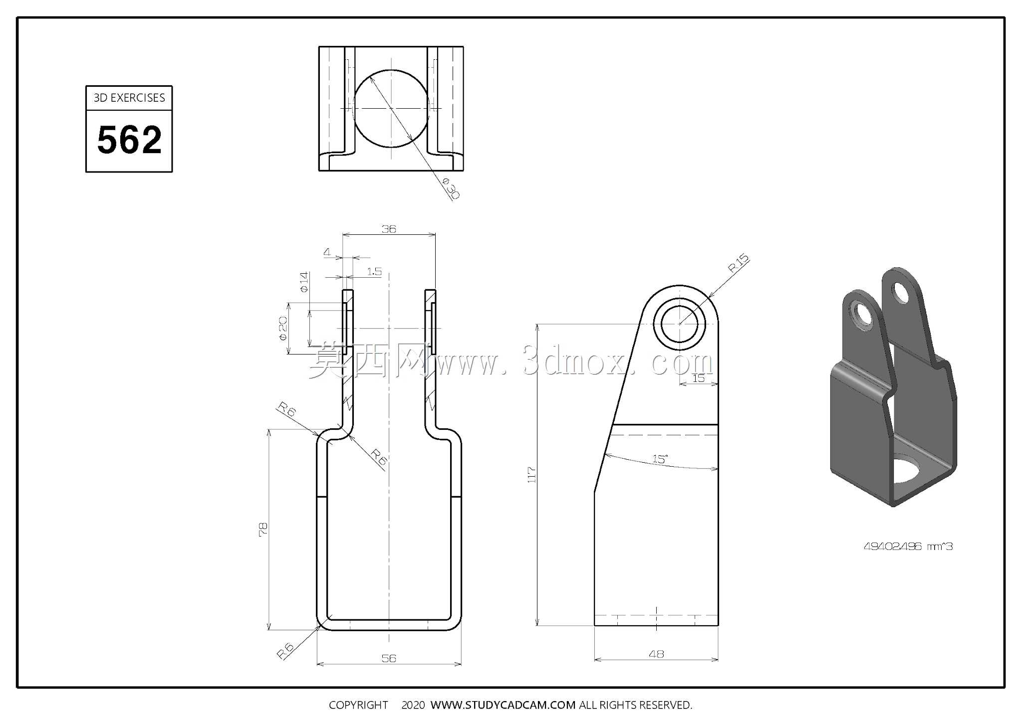 Studycadcam三维CAD练习562/Autodesk Inventor Pro