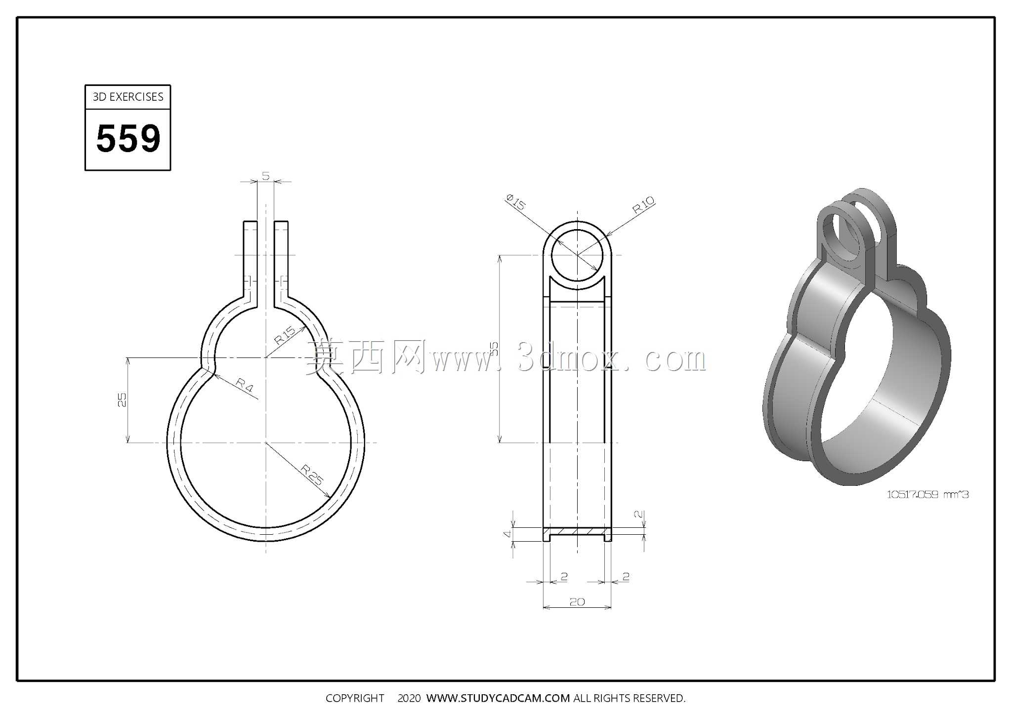 Studycadcam三维CAD练习559/Autodesk Inventor Pro