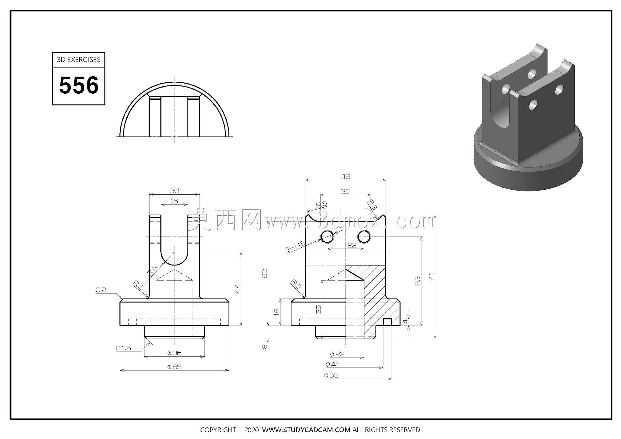 Studycadcam三维CAD练习556/Autodesk Inventor Pro