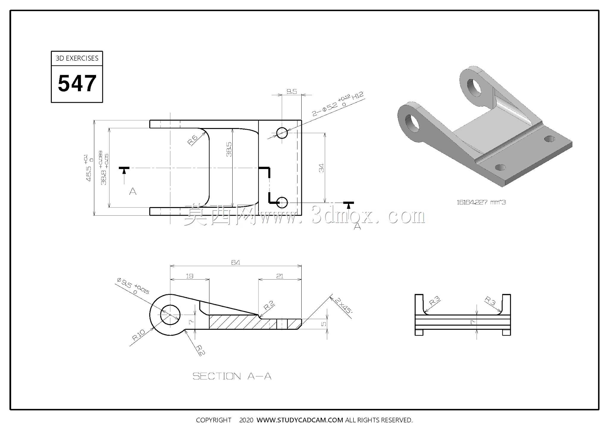 Studycadcam三维CAD练习547/半铰链/Media Bisagra/Autodesk Inventor Pro