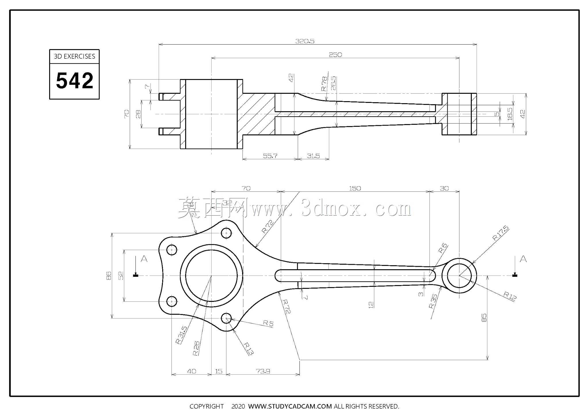 Studycadcam三维CAD练习542/Master Rod/Biela Madre/Autodesk Inventor Pro