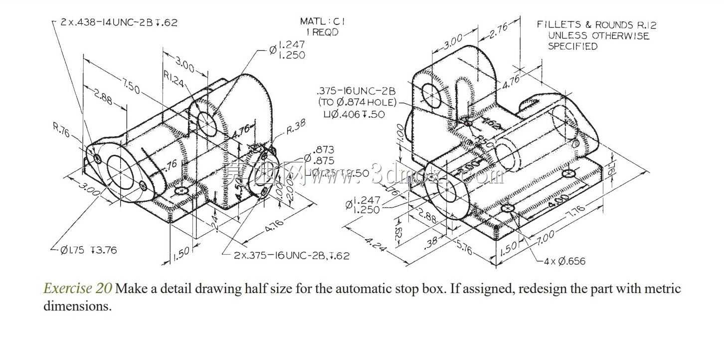 3D CAD基本练习/自动停止框/Caja de Paro Automático/Autodesk Inventor Pro