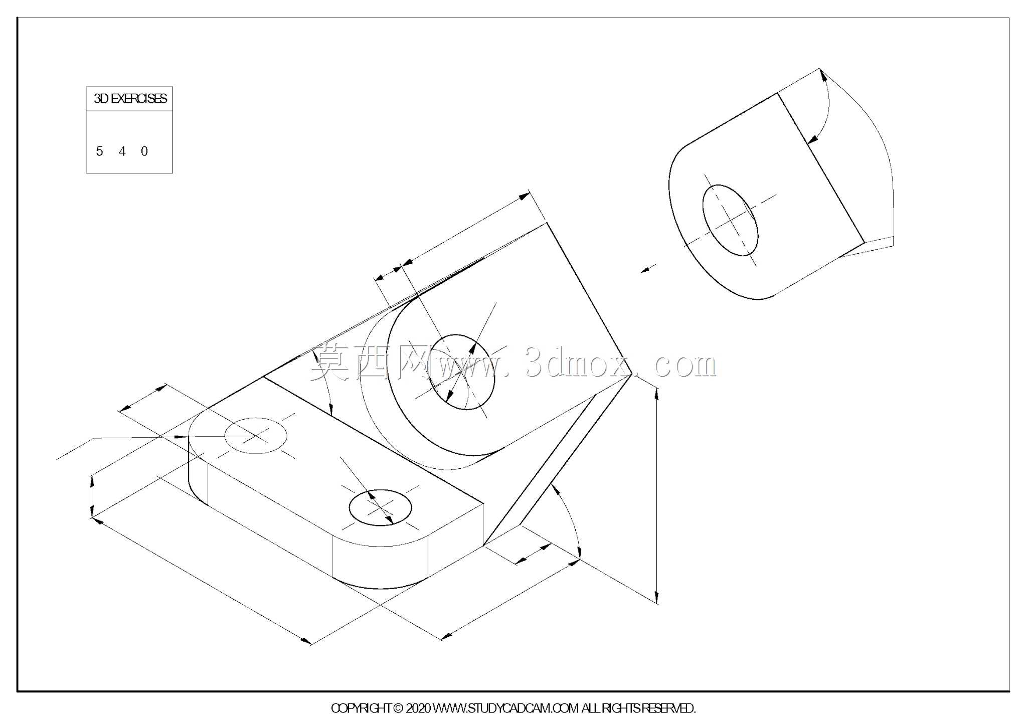 Studycadcam三维CAD练习540/固定支架/Autodesk Inventor Pro
