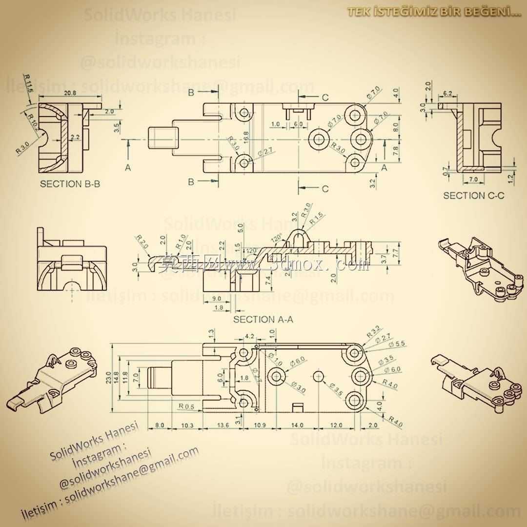 3D CAD基本练习/变速箱侧盖/立体造型侧边/Autodesk Inventor Pro