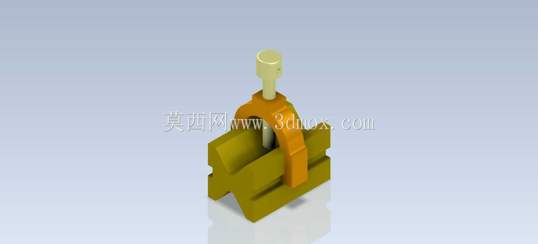 Studycadcam三维CAD练习530/V块夹/abrazadera de bloque V/Autodesk Inventor Pro
