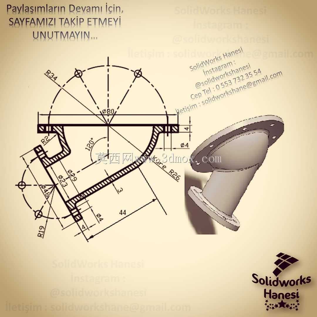 三维CAD基本练习/\“圆顶法兰管”/Autodesk Inventor Pro