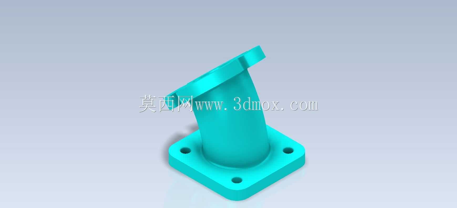 Studycadcam三维CAD练习517 A/43°法兰弯头/Autodesk Inventor Pro