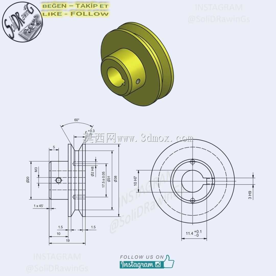 ��άCAD������ϰ/����/Polea/Autodesk Inventor Pro