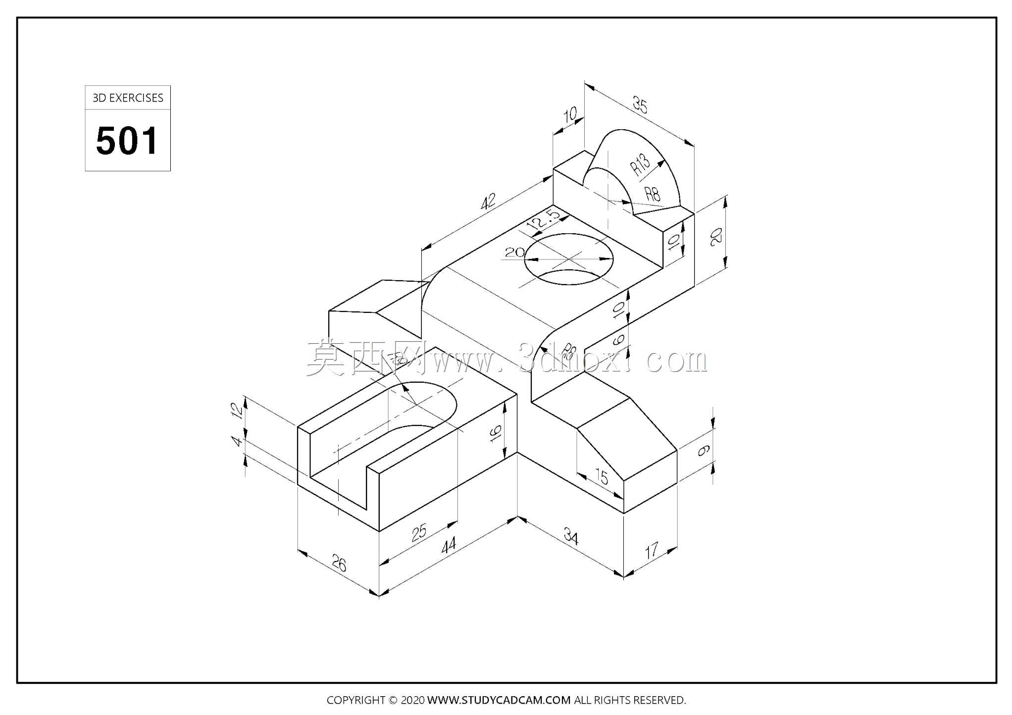 Studycadcam三维CAD练习501/Autodesk Inventor Pro