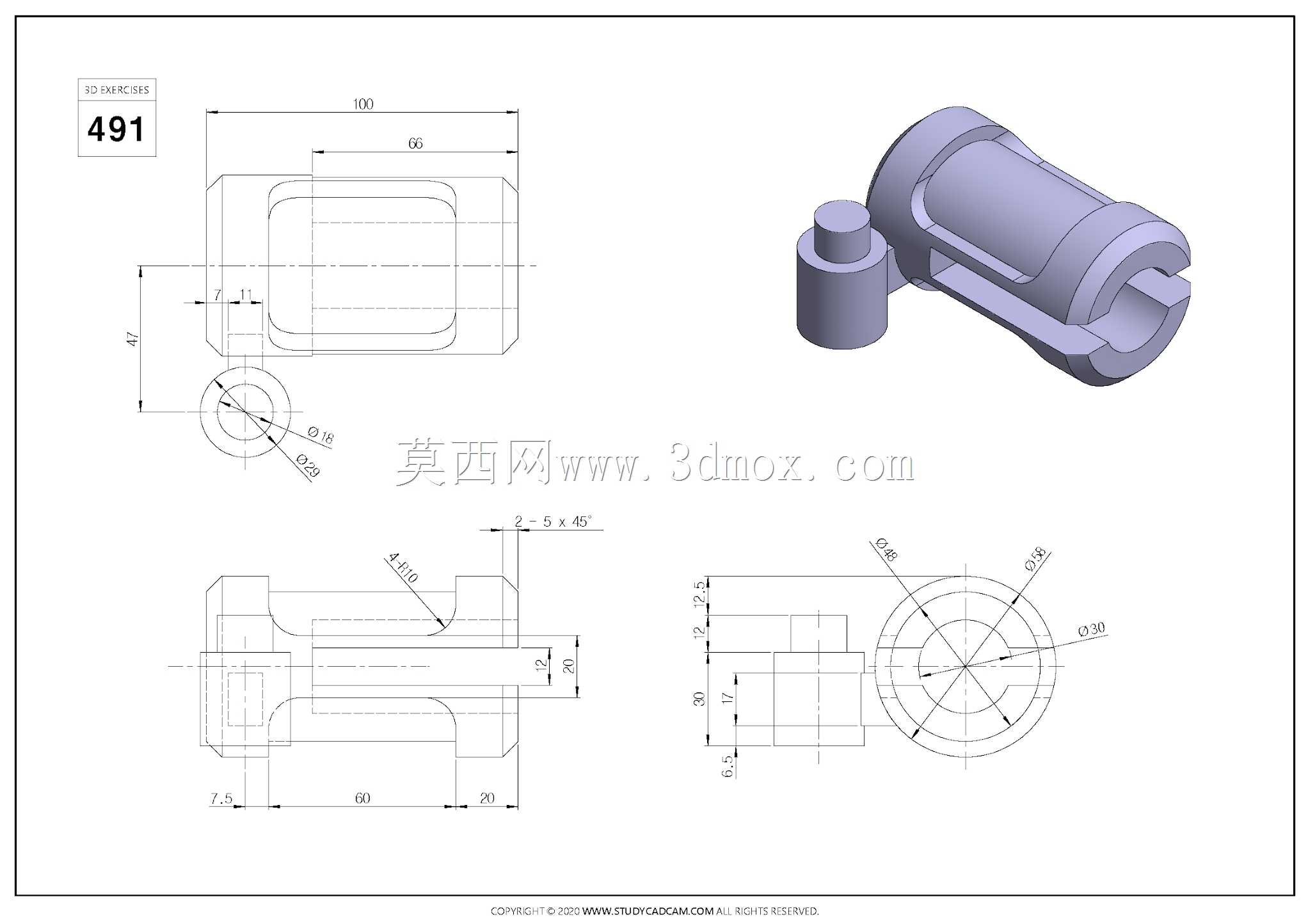 Studycadcam三维CAD练习491/Autodesk Inventor Pro